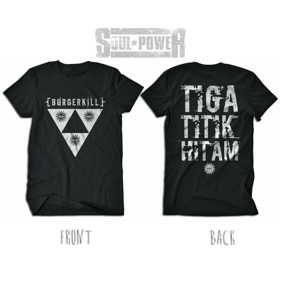 KAOS BAND METAL BURGERKILL TIGA TITIK HITAM