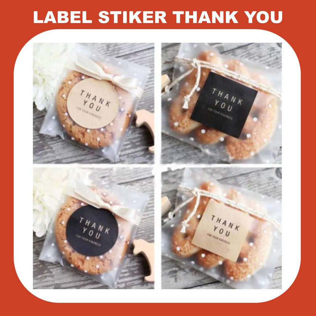 

Label Sticker Thank You For Your Kindness Sealer Segel Packaging Box Toples Kantong Plastik Kemasan,