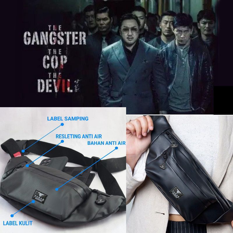 Tas weistbag/Tas selempang waterproof pria wanita Anti air Ferar Gangster