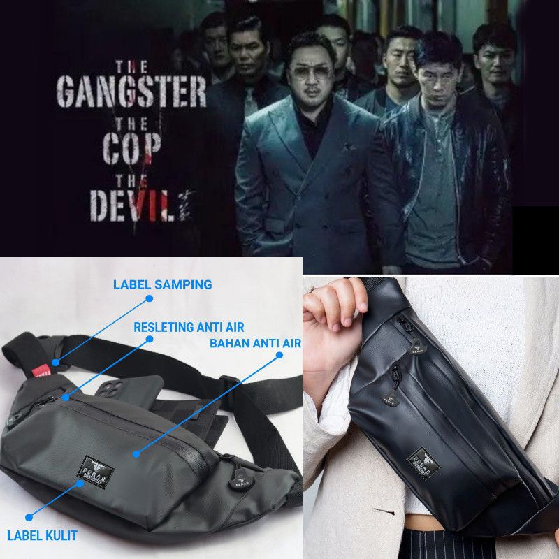 Tas weistbag/Tas selempang waterproof pria wanita Anti air Ferar Gangster