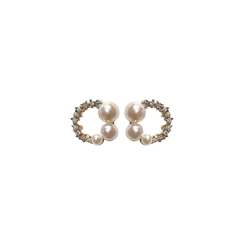 Sterling silver jarum 2020 baru kecil yang indah telinga cincin temperamen Korea mutiara anting-anti