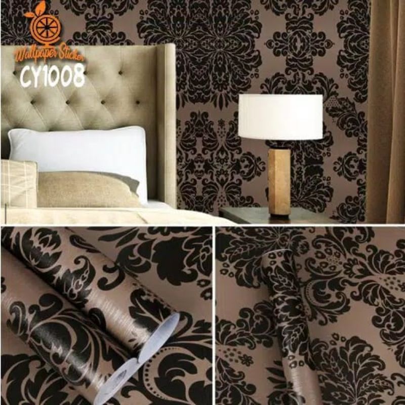 WALLPAPER STIKER DINDING BATIK HITAM