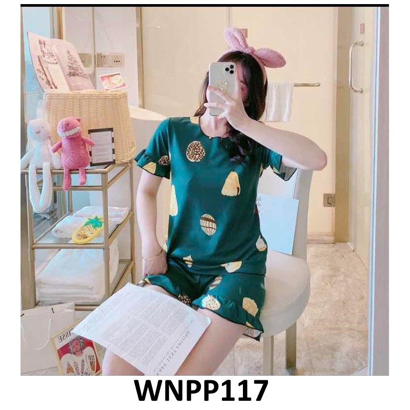 Baju Tidur Wanita Lengan Pendek Celana Pendek Motif Fashion