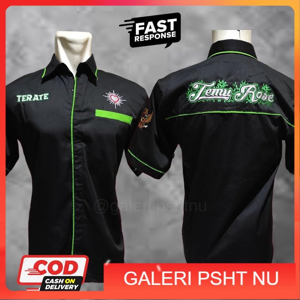 KEMEJA TEMU ROSE - KEMEJA PSHT BORDIR - KEMEJA PSHT BORDIR TERBARU- KEMEJA PSHT- HEM PSHT- BAJU PSHT