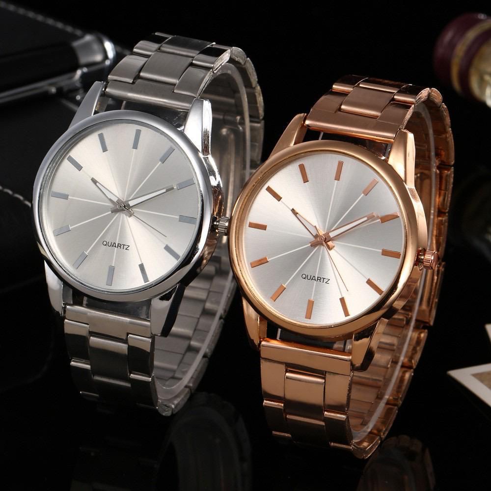 (GROSIRJAYA32) Jam Tangan COUPLE ANDIEN /Analog Quartz Casual Fashion Rantai Stainless Steel Import Couple