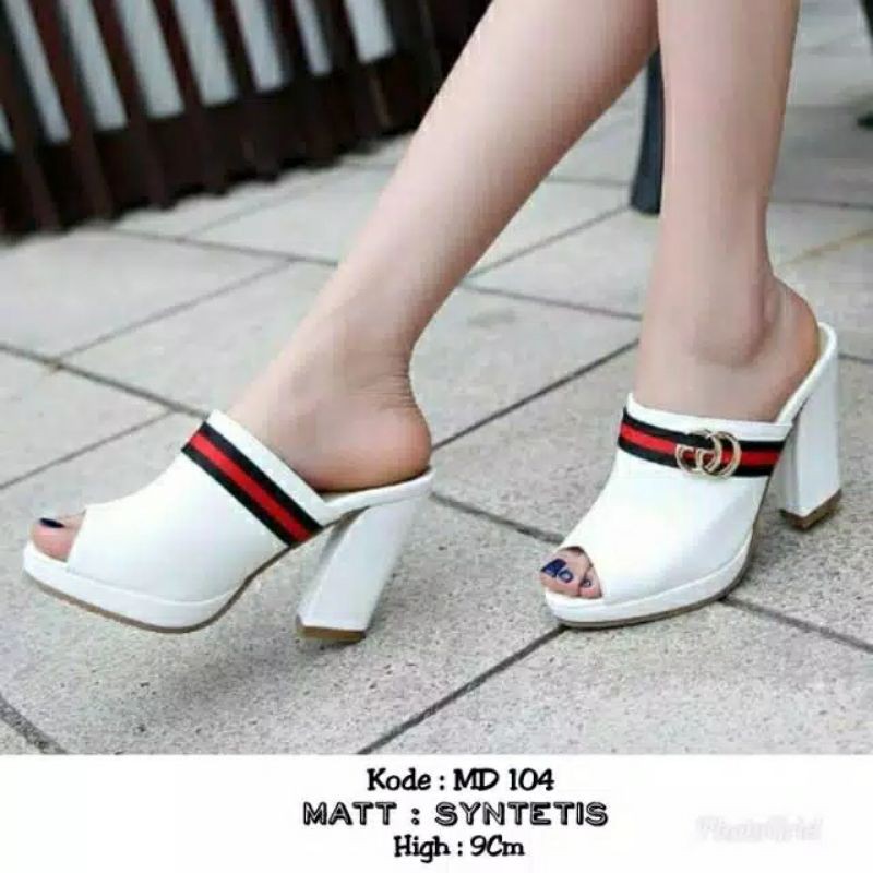 HEELS SANDAL GUCCI 9CM SENDAL PESTA SANTAI WANITA HAK PUMP KOTAK MODEL IMPORT MALL KOREA