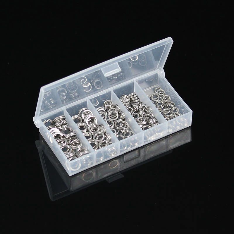 200 pcs split ring pipih + bonus kotak