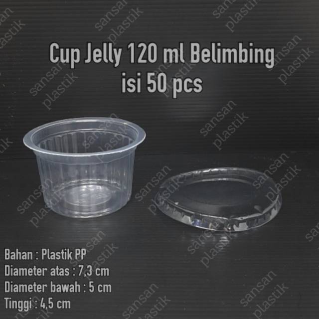 Gelas Agar Agar 120 Ml Isi 50 200 Cup Jelly 120ml Belimbing Garis Garis Shopee Indonesia