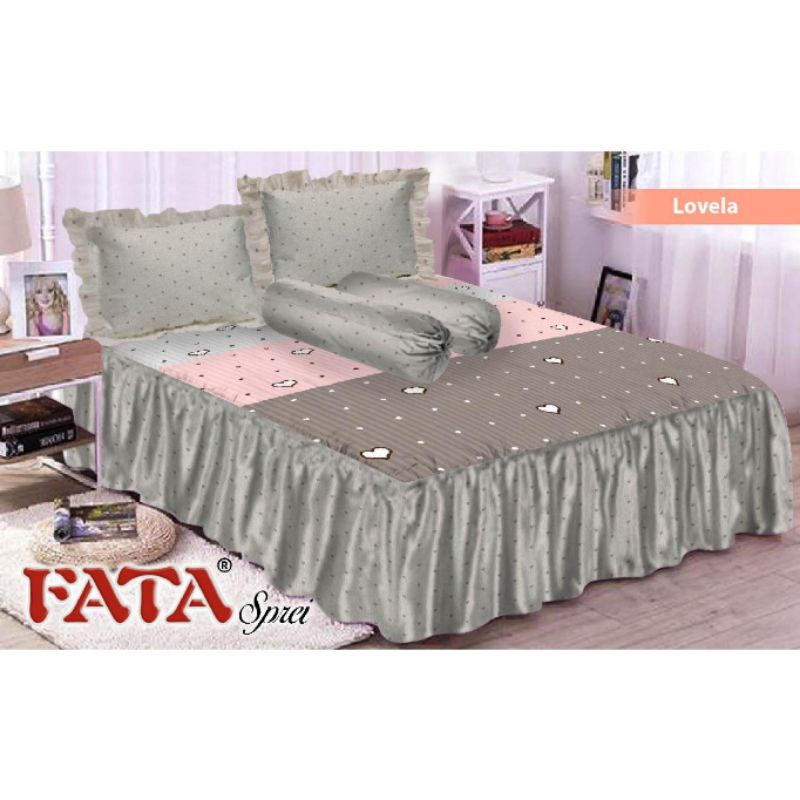 FATA / Sprei Rumbai Fata Motif Lovela Ukuran Kasur (180X200x20)&(160X200x20)