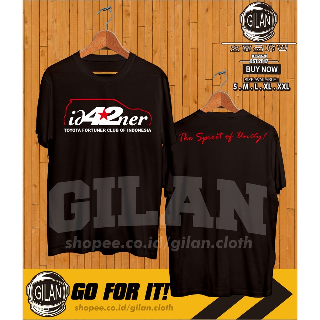 Kaos Baju Id42ner Logo Toyota Fortuner Club Of Indonesia  Mobil Komunitas Otomotif - MIRL Cloth