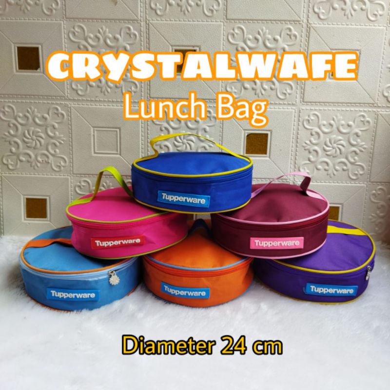 Tupperware tas crystalwafe/tas CWL/Tas bulat Tupperware ( Zipper bunga es )
