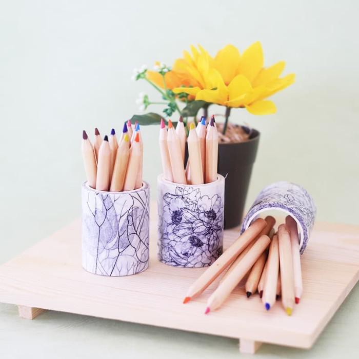 

Art / Floral Diy Masking Tape And Coloring Pencils Set - Varian A