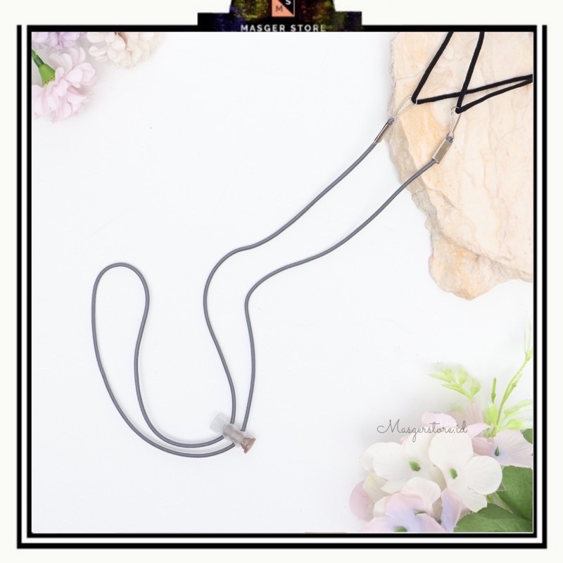 Kalung Masker Hijab 2in1 Strap Masker Elastis Stretchy Tali masker Kalung Strap Mask Hijab Strap Mask Premium-Ethnic Grey New