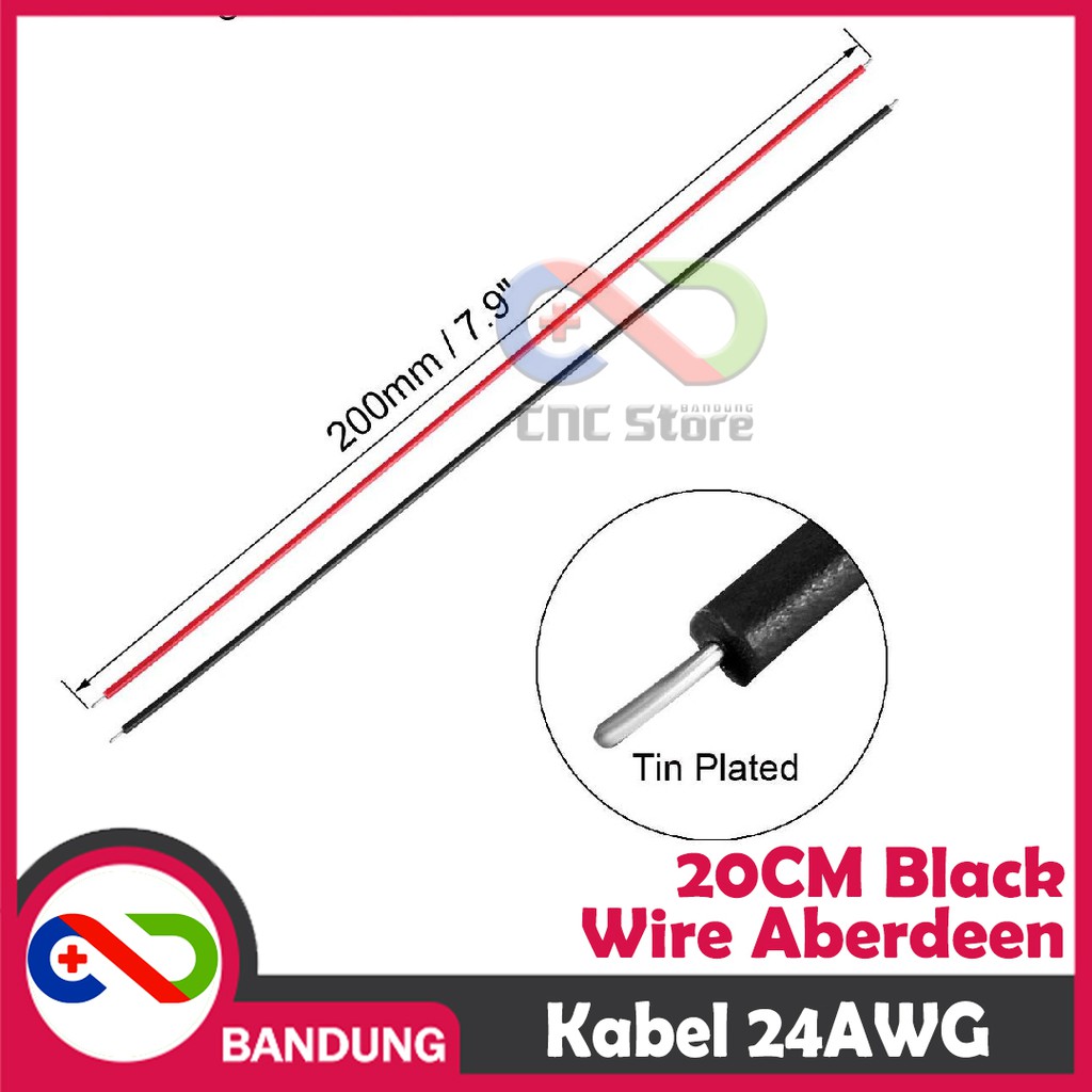 WIRE ABERDEEN BLACK WIRE CONECTING ELECTRONIC 20CM 24AWG