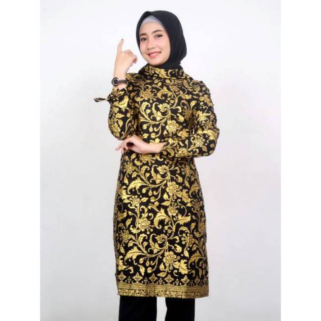 ATASAN BATIK WANITA TUNIK  BATIK PEKALONGAN FASHION WANITA MOTIF BAKUNG BATIK JUMBO  SOLO TDK LUNTUR