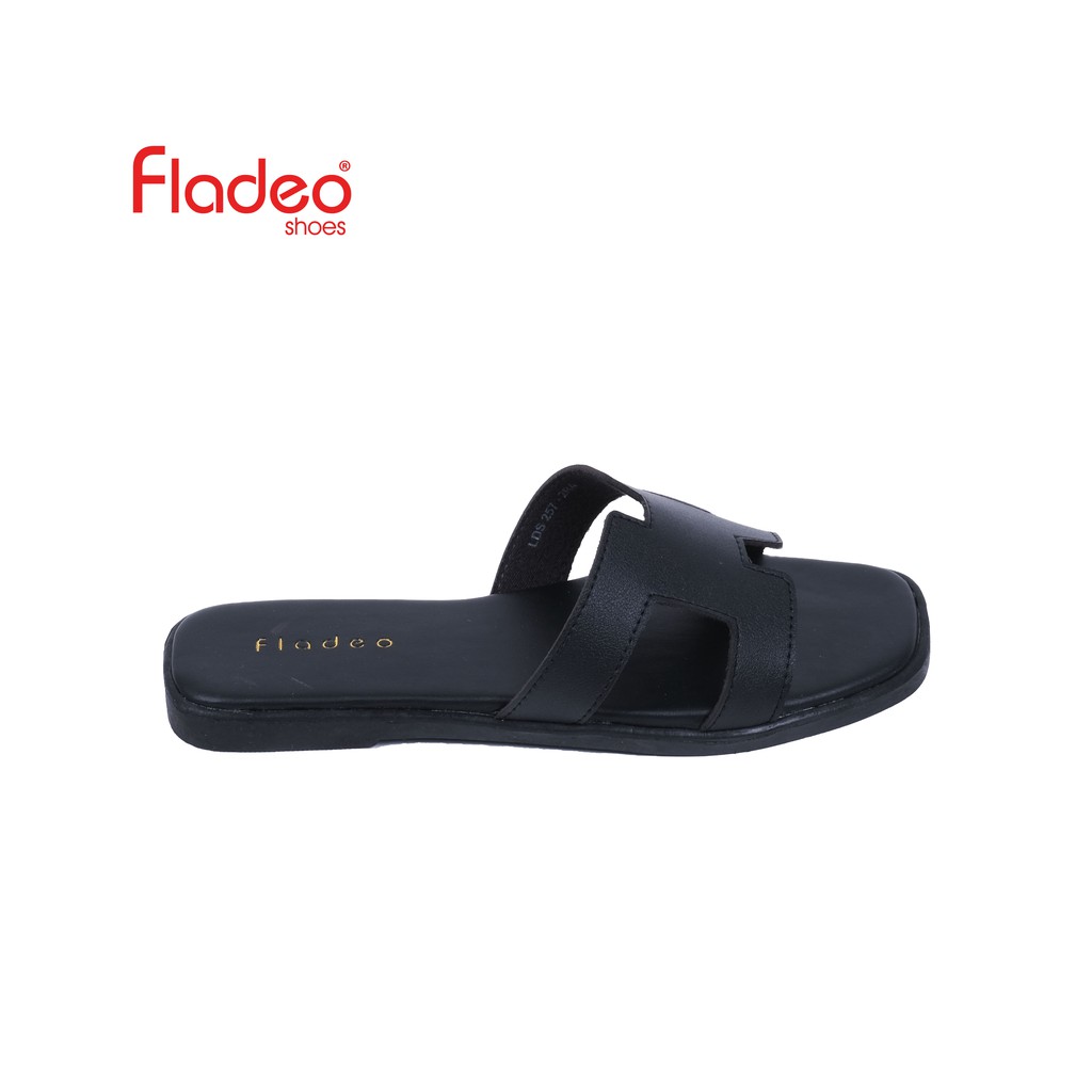 Fladeo E20/LDS257-2RA/Sandal Teplek H Square Wanita [ Flat Slippers Sandals ]-2