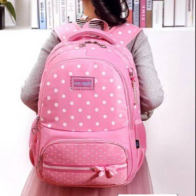 WAISTBAGS {{BISA COD}}TAS RANSEL ANAK SEKOLAH SD CEWEK POLKADOT PISBAN