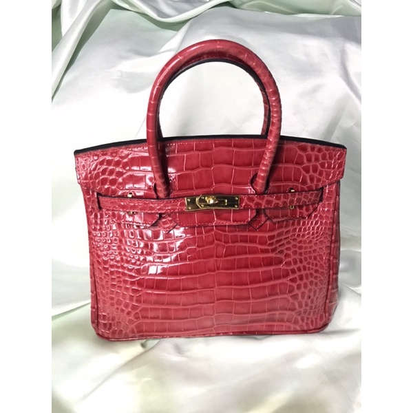 Hermes croco red bag