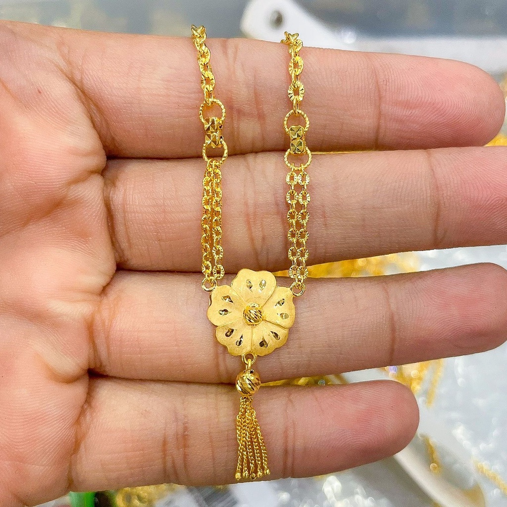 Banyak motif yaa. Kalung set anak dan dewasa emas asli kadar 700 70 16k permata diamond look lebar rantai polo holo love kunci key pita bow doff bunga kupu2 5 gram mas kuning liontin kerawang rumbai panjang tanpa permata