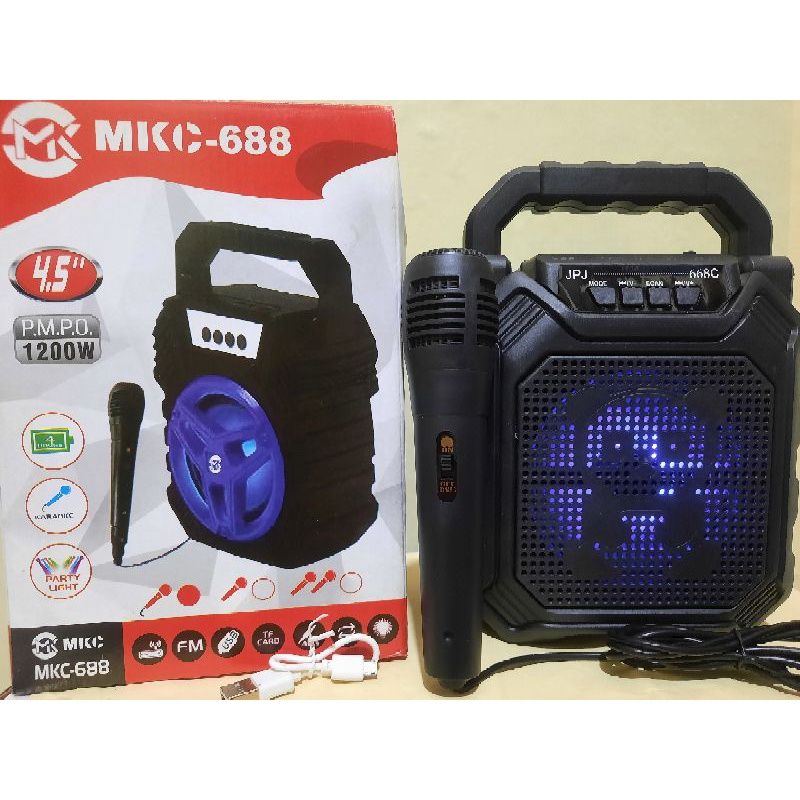 Speaker Bluetooth Karaoke 668 BONUS Mic/ Speaker Wireless