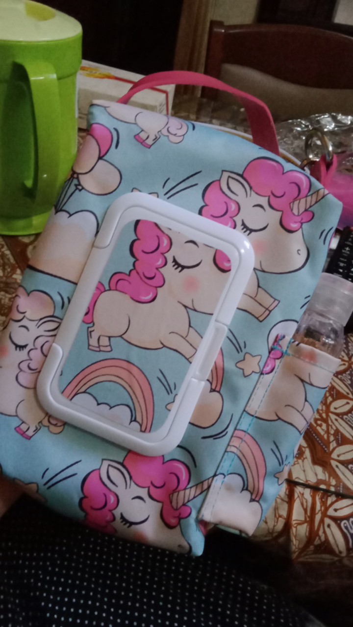 2 In 1 & 3 In 1 Tissue Cover / Tempat Tisu Kering, Basah, & Hand Sanitizer (motif Unicorn)