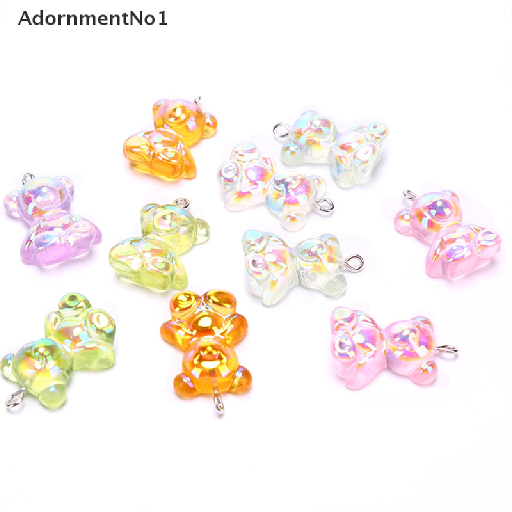 (AdornmentNo1) 10pcs Liontin Bentuk Beruang Bahan Resin Untuk Membuat Perhiasan DIY