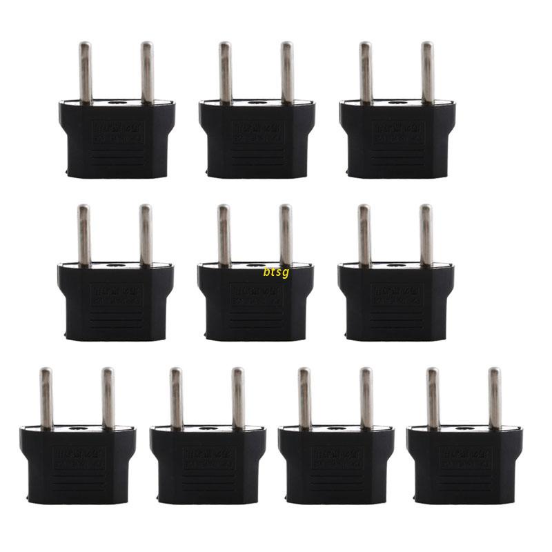 Btsg 10pcs Adapter Konverter Charger Power Plug Us Ke Eu Untuk Travel