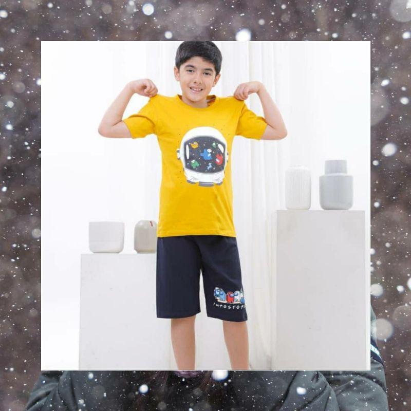 Setelan Anak Cowok Among US, free masker (size 6/8/10/12/14)