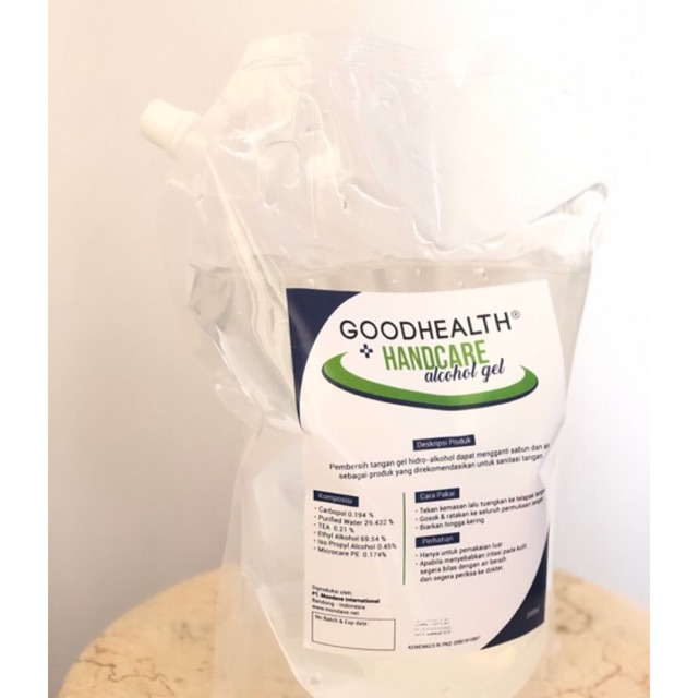 GOODHEALTH hand sanitizer hand care refill 2 liter tube handgel gel alkohol 70%
