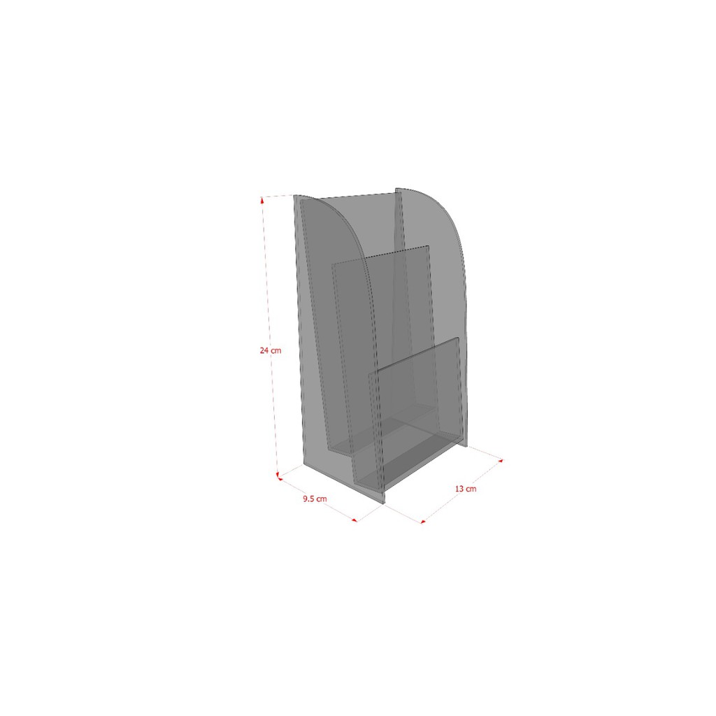 

Tempat brosur 2 kantong akrilik kertas 21 x 12 cm BK-004