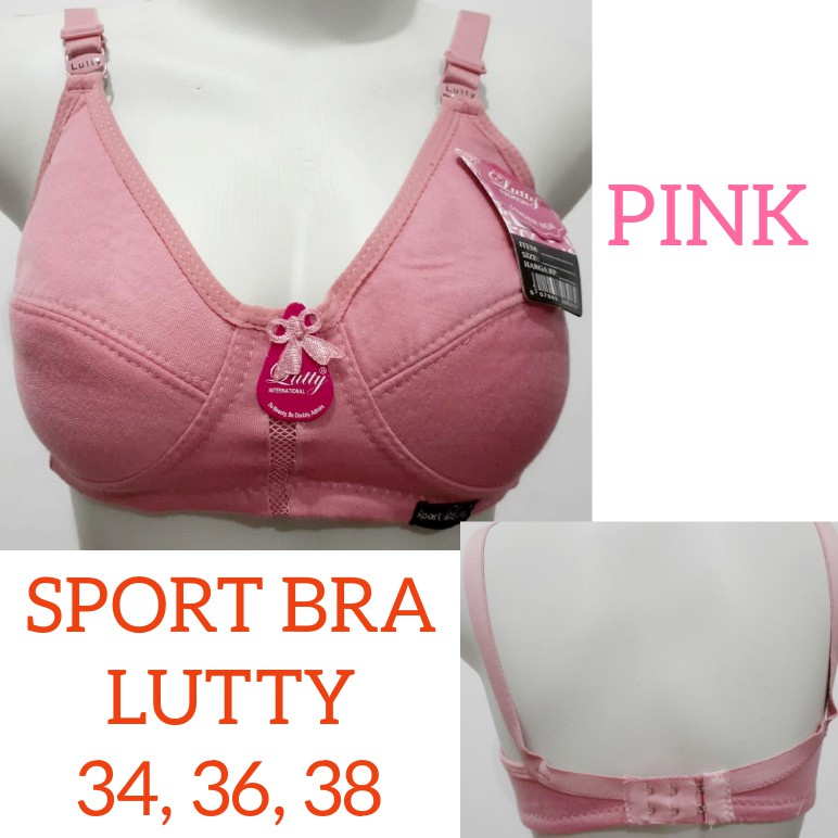 BH Lutty KANCING DUA | Sport Bra Kait 2 Wanita Dewasa | Tanpa Busa Kawat Pempuan Pakaian Dalam | Remaja Abg SMP SMA