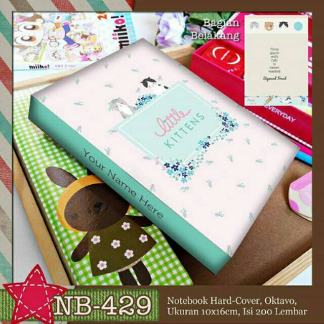 

NB-429 Notebook A6 Little Kittens buku tulis custom nama murah