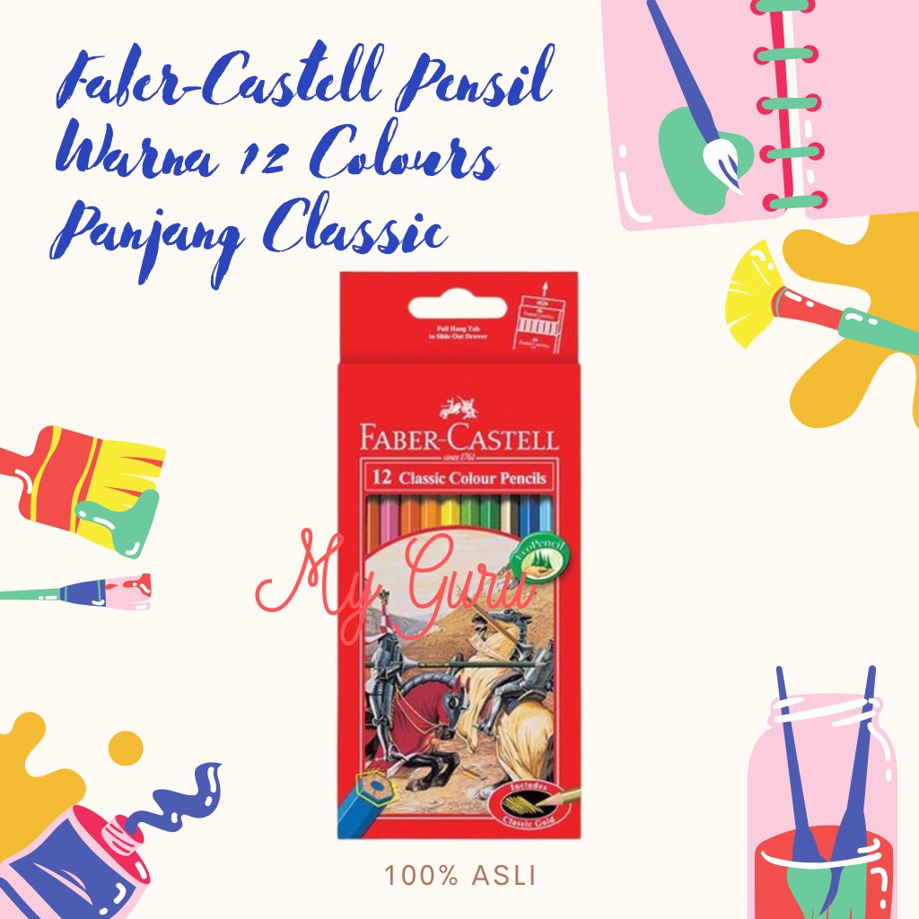 

[SET] PENSIL WARNA FABER CASTELL CLASSIC COLOUR 12 WARNA PANJANG
