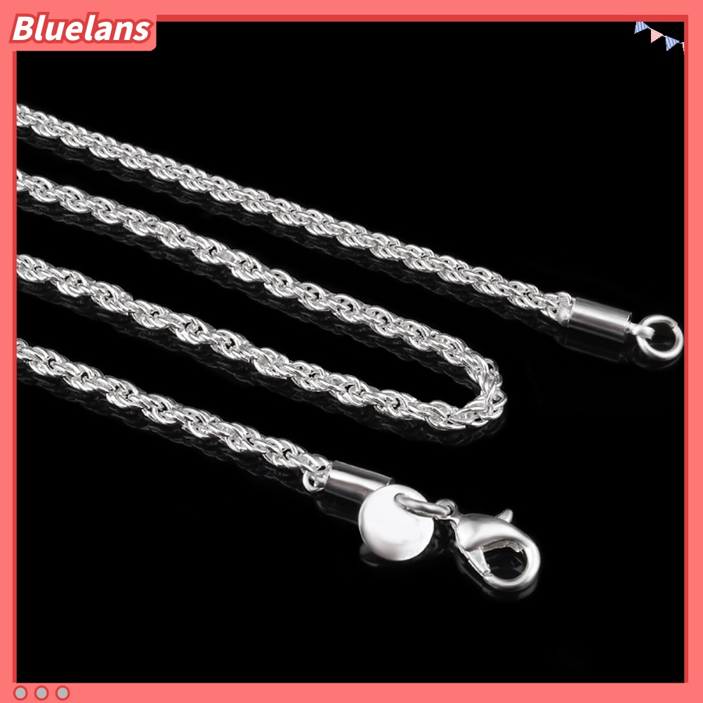 Kalung Rantai Lapis Silver Ukuran 3mm Untuk Unisex