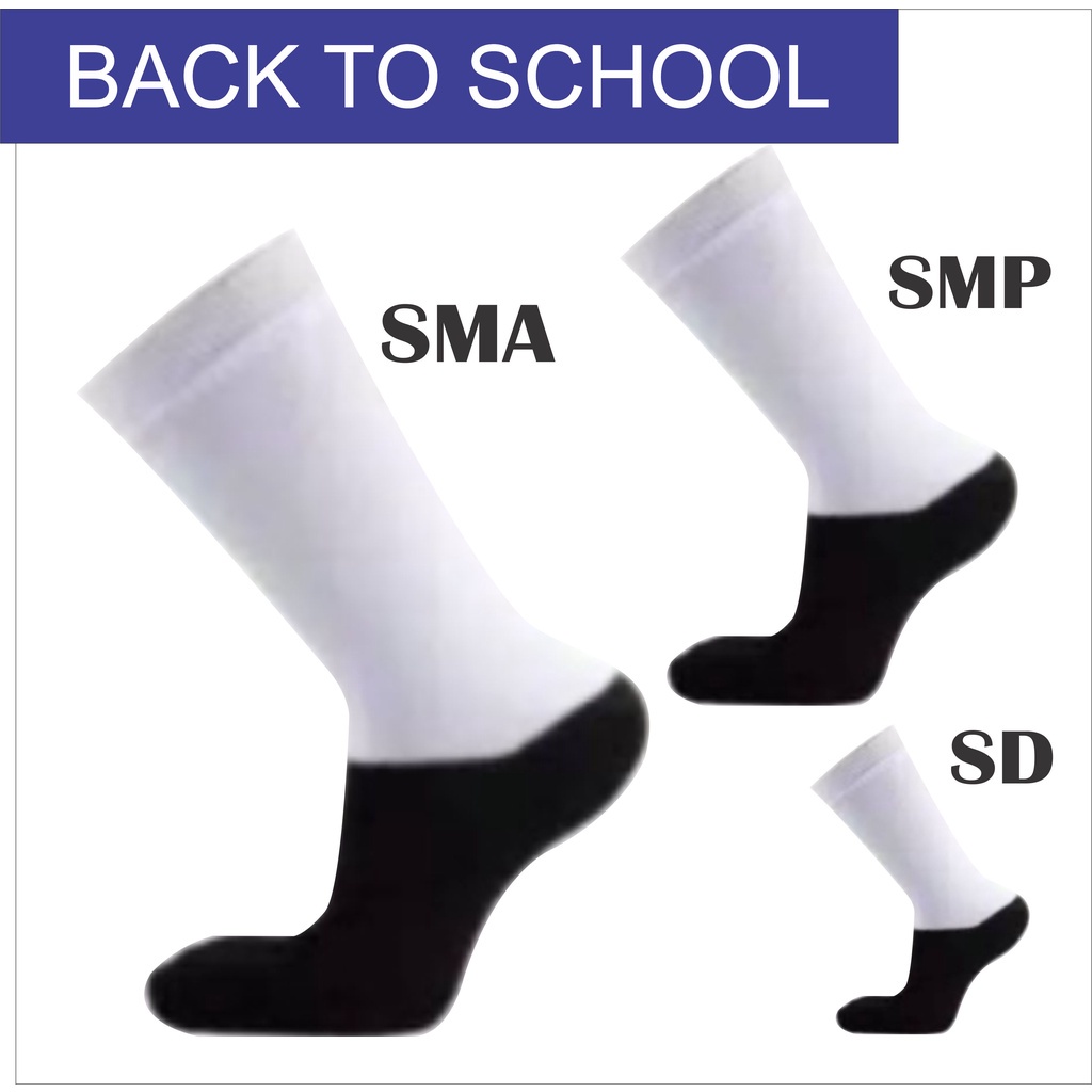 KAOS KAKI SEKOLAH HITAM PUTIH SD SMP SMA