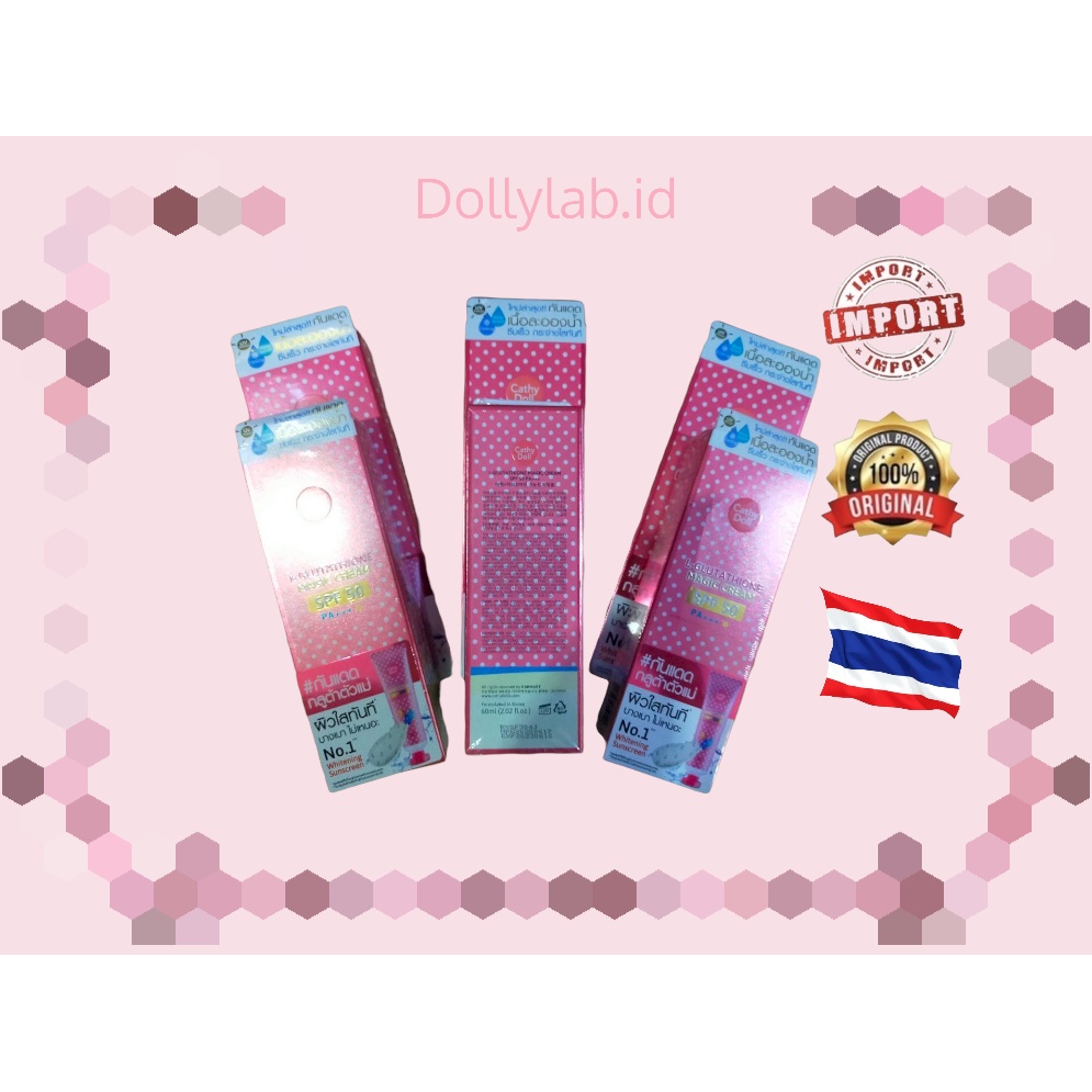 CATHY DOLL MAGIC CREAM L - GLUTATHIONE MAGIC CREAM SPF 50 PA +++ WHITENING SUNSCREEN MAGIC CREAM WHITENING BY CATHY DOLL 100% ORIGINAL