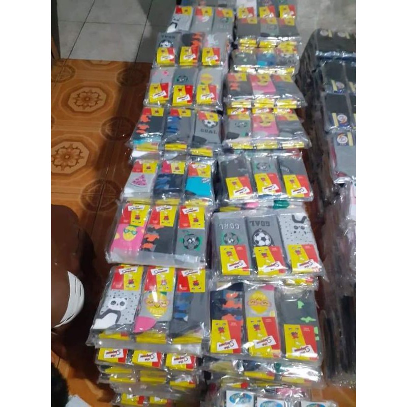 6 pasang kaos kaki anak TK-sd motip dan warna random bahan tebal adem lembut &amp; sangat nyaman dipakai