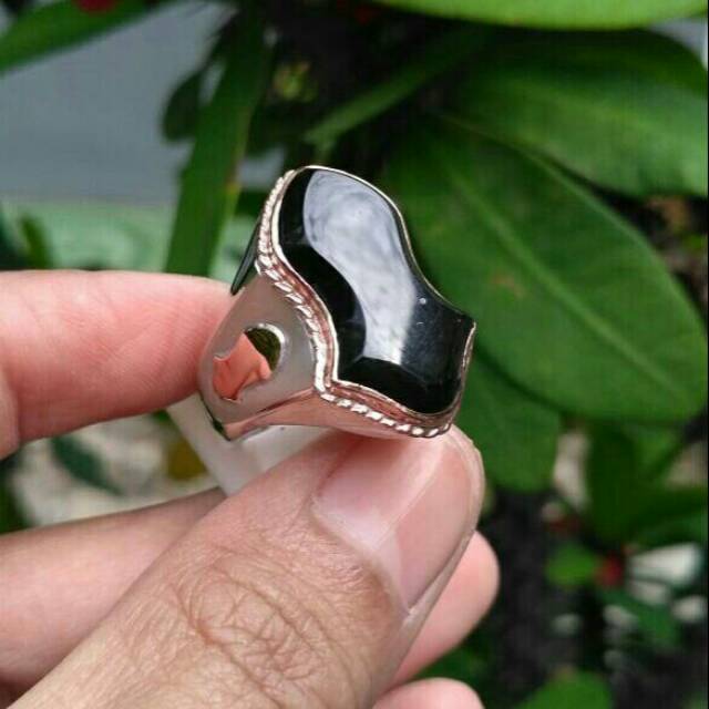cincin / cincin terompah/ terompah/ batu akik/ batu ali / hitam yaman