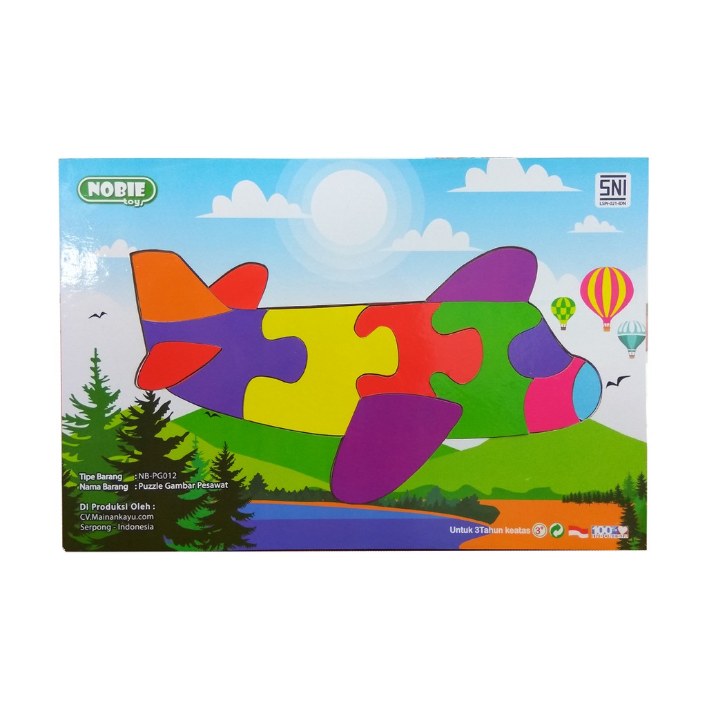 Jual Puzzle Gambar Pesawat Mainan Kayu Edukasi Anak | Shopee Indonesia