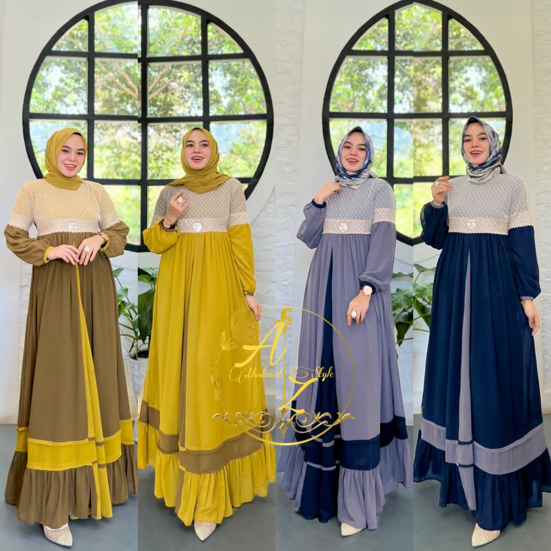 Keiko AZ Ori by AZ Muslimah Style / Gamis Ceruti / Gamis Syar'i Polos / Baju Syari / Gamis Pesta / D