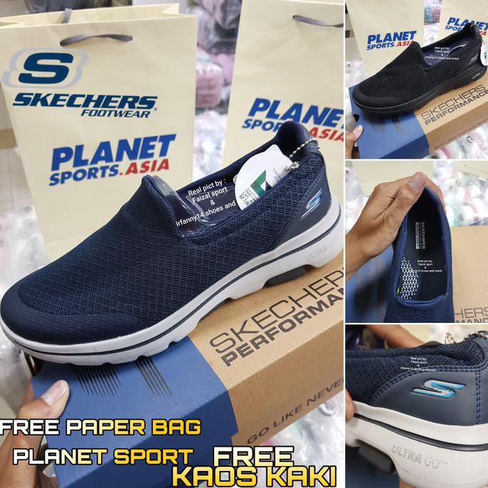 Sepatu Skechers Pria/Skechers Go Walk 5/Recomended Buat Kerja Dan Casu - Hitam, 40
