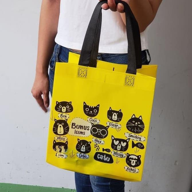 

Paper Bag - goodie bag painting tas kain jinjing Eco Friendly Cat