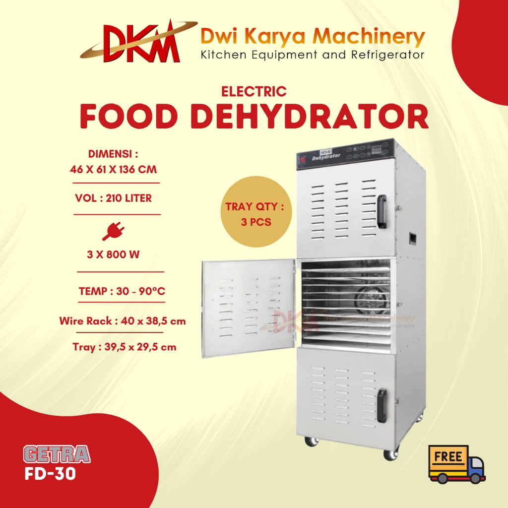 Getra FD-30 Food Dehydrator - Mesin Pengering Makanan Stainless Steel 30 Tray