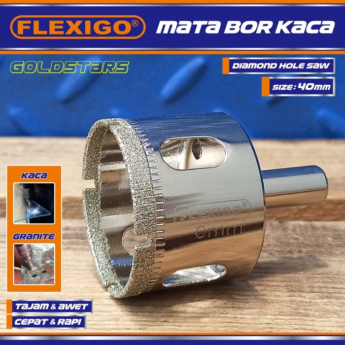 Mata Bor Kaca, Grantie 40 mm Original Flexigo Diamond Hole Saw