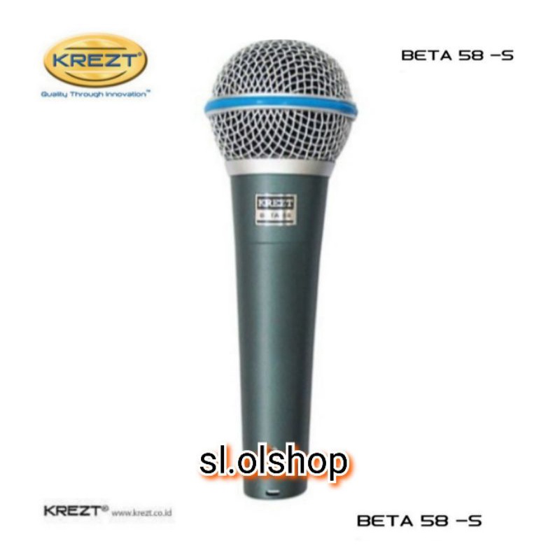 Mic Krezt Beta -58 Audio Vocal Microphone Dynamic Professional Kabel