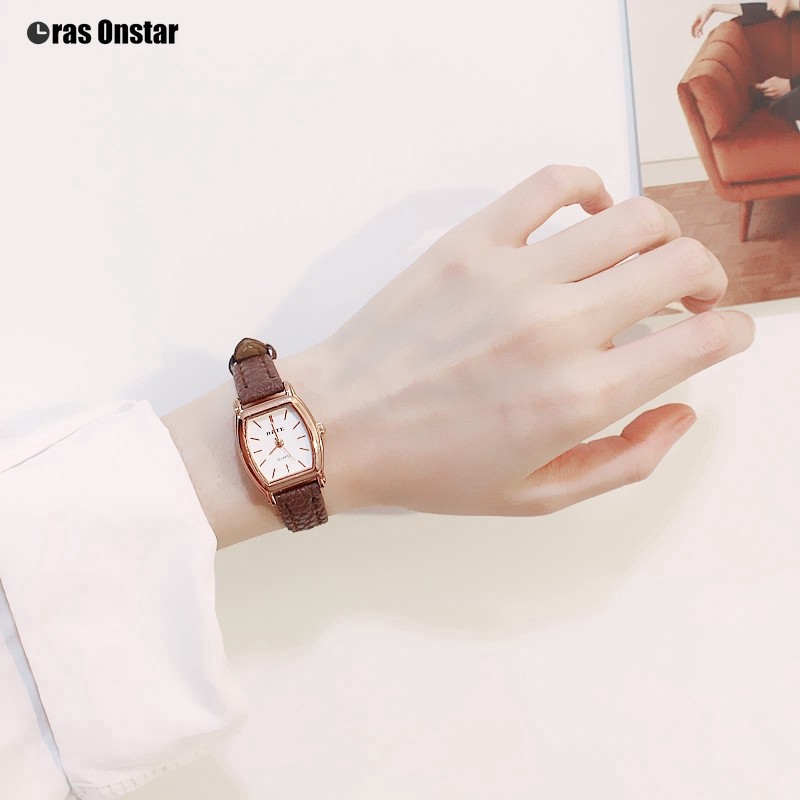 Jam Tangan Quartz Dial Kotak Kecil Casual Untuk Wanita New Ms Watch 【Jakarta Ready】-5