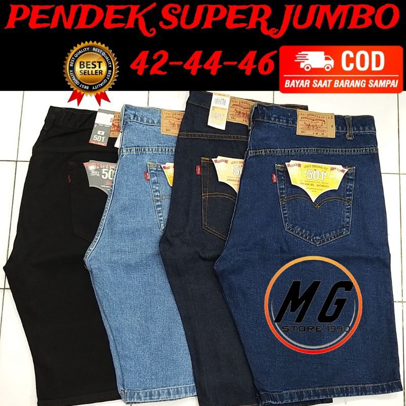 CELANA PENDEK JEANS STANDART JUMBO PRIA LAKI LAKI