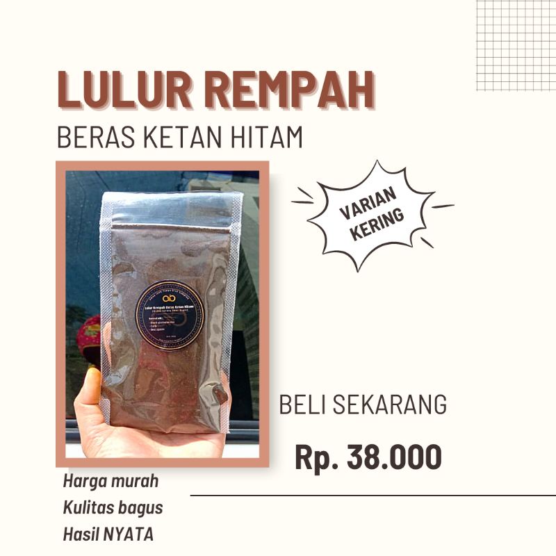 LULUR REMPAH BERAS KETAN HITAM VARIAN KERING || Bedda Lotong kering