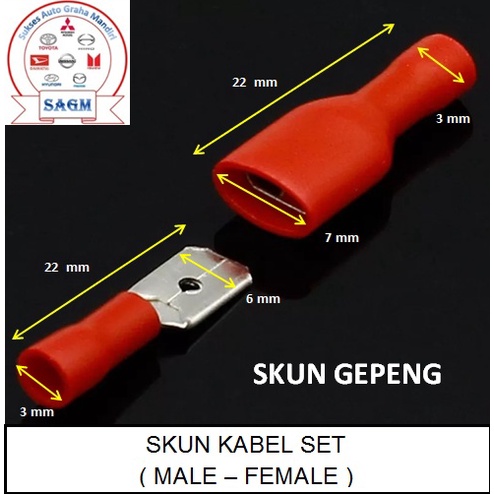 SKUN KABEL SET GEPENG JANTAN MALE + BETINA FEMALE + SARUNG