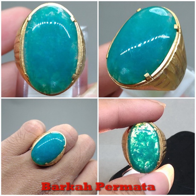 Cincin Batu Akik Bacan Hijau Asli